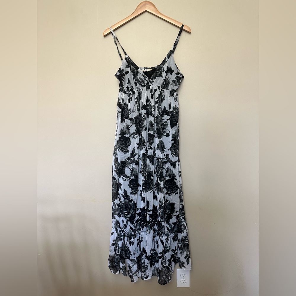 New Glory Boutique Floral Maxi Dress | Black & White Floral